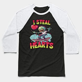 I Steal Hearts: Zombie Skateboarder Tee Baseball T-Shirt